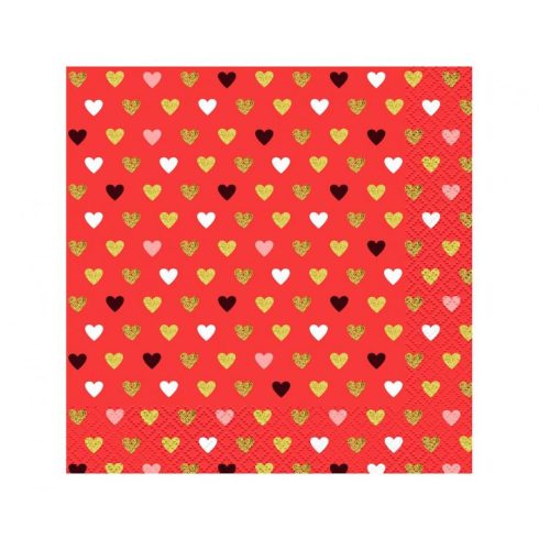 Szerelem XOXO Red szalvéta 20 db-os 33x33 cm