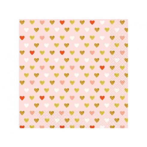 Szerelem XOXO Pink szalvéta 20 db-os 33x33 cm