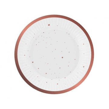 Rózsaszín Rose Gold Celebrate papírtányér 6 db-os 18 cm