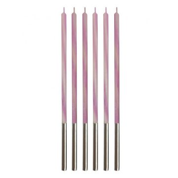 Rózsaszín Candy Pink tortagyertya, gyertya szett 6 db-os