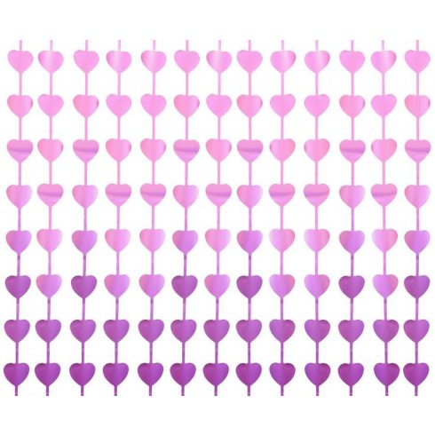 Lila szív B&C Mat Hearts függöny 2 m