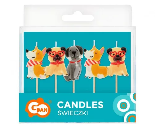 Corgi-Kuchenkerze, 5er-Set