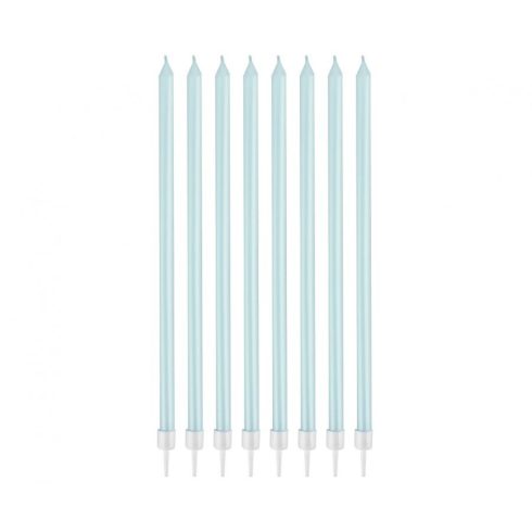 Pearly Light Blue, Kék tortagyertya, gyertya szett 8 db-os