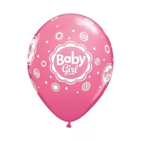 Baby-Mädchen-Ballon in Rosa-Mix, 6 Stück, 11 Zoll (28 cm)