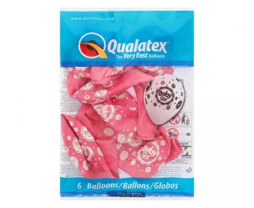 Dievčenské balóny Mix ružovej farby, 6 ks, 11 palcov (28 cm)