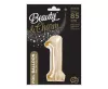 Pezsgőszínű B&C Champagne 1-es szám fólia lufi 85 cm