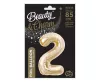 Pezsgőszínű B&C Champagne 2-es szám fólia lufi 85 cm