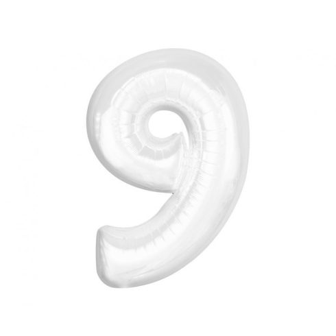 Fehér B&C White 9-es szám fólia lufi 92 cm