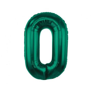 Zöld B&C Bottle Green 0-ás szám fólia lufi 85 cm