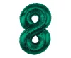 Zöld B&C Bottle Green 8-as szám fólia lufi 85 cm