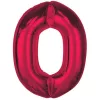 Piros 0-ás Red szám fólia lufi 92 cm