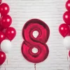 Fóliový balón s červeným číslom 8, 92 cm