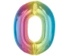 Fóliový balón s dúhovým číslom 0, 92 cm