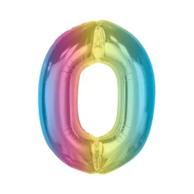 Fóliový balón s dúhovým číslom 0, 92 cm