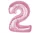 Rózsaszín 2-es Light Pink szám fólia lufi 92 cm
