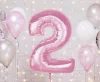 Rózsaszín 2-es Light Pink szám fólia lufi 92 cm