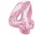 Rózsaszín 4-es Light Pink szám fólia lufi 92 cm