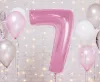 Fóliový balón číslo 7 svetloružový 92 cm