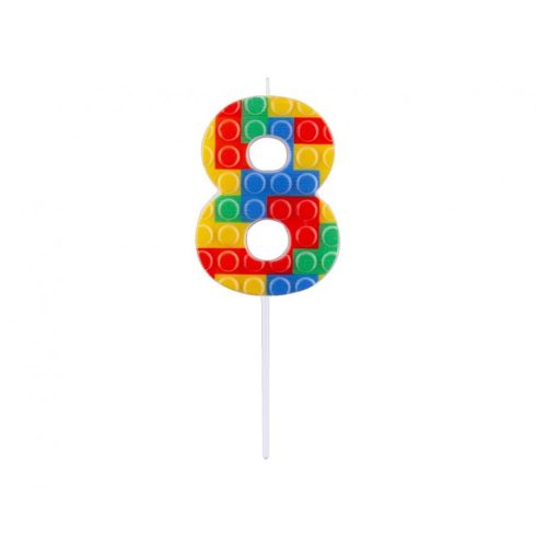 Építőkocka 8-as Pick Blocks tortagyertya, számgyertya