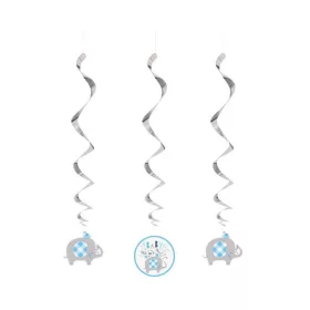   Set mit blauer Elefanten-Blumenschleifendekoration (3er-Pack)