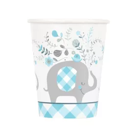 Kék Elefánt Floral papír pohár 8 db-os 266 ml