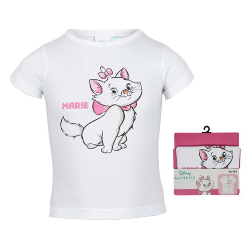 Disney Marie cica White gyerek rövid póló, felső 2 - 8 év / 92 - 128 cm