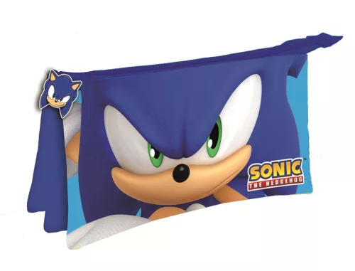 Sonic a sündisznó Modern 3 rekeszes tolltartó 22 cm