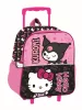 Hello Kitty & Kuromi gurulós ovis 3D hátizsák, táska 32 cm