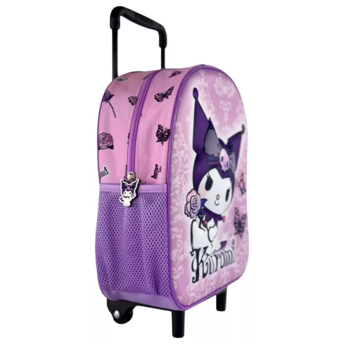 Hello Kitty Kuromi Purple gurulós ovis 3D hátizsák, táska 32 cm