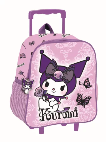 Hello Kitty Kuromi Purple gurulós ovis 3D hátizsák, táska 32 cm