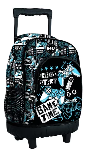 Gamer Press Start prémium gurulós iskolatáska, táska 44 cm