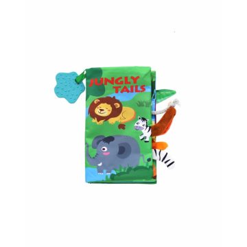  Kikkaboo készségfejlesztõ textil könyv és rágóka jungly tails