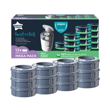   Tommee Tippee pelenkacsomagoló utántöltõ - Twist and Click és Sangenic TEC citrus 12db