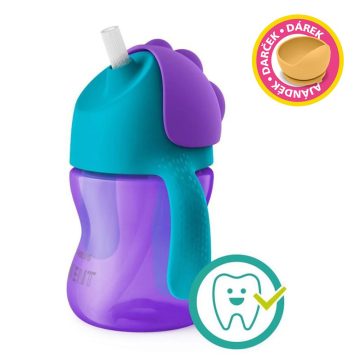  Philips AVENT itatópohár rugalmas szívószállal 200ml 9hó lányos - most Petite and Mars szilikon tálkával