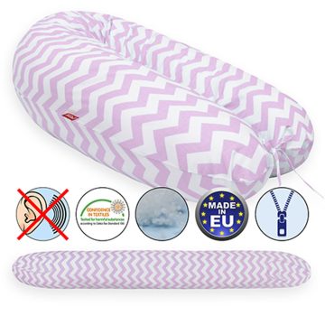   Scamp szoptatós párna univerzális pamut ZigZag Pink White SZPE233