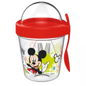   Disney Mickey Fun Becher-Snackhalter mit Deckel und Löffel, 350 ml