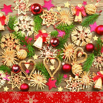 Karácsony Wooden Decorations szalvéta 20 db-os 33x33 cm