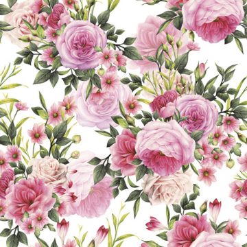 Virág Rose Twigs with Leaves szalvéta 20 db-os 33x33 cm
