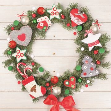 Karácsony Wreath with Felt szalvéta 20 db-os 33x33 cm