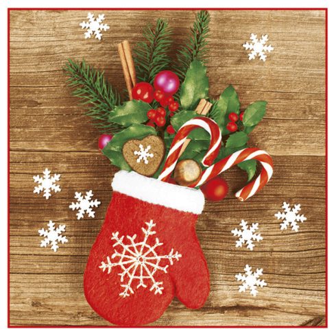 Karácsony Glove Full of Xmas szalvéta 20 db-os 33x33 cm