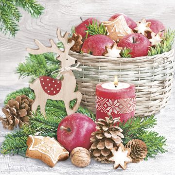 Karácsony Wood Reindeer szalvéta 20 db-os 33x33 cm