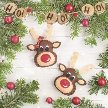Karácsony Felt Reindeers szalvéta 20 db-os 33x33 cm