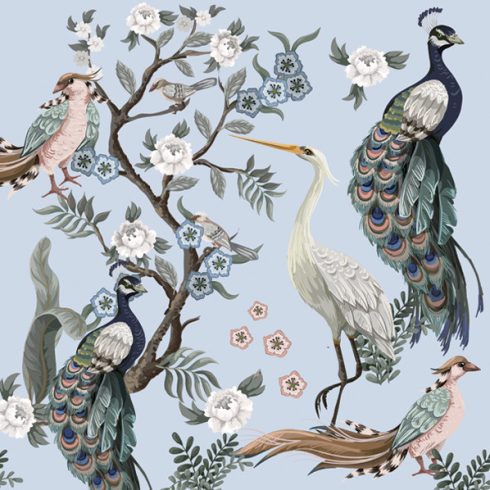 Állatos Peacocks&Heron szalvéta 20 db-os 33x33 cm