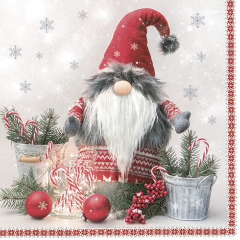 Karácsony Scandinavian Gnome szalvéta 20 db-os 33x33 cm