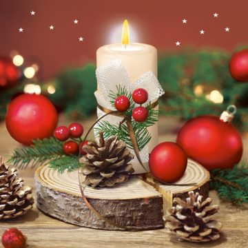 Karácsony Bright Candle szalvéta 20 db-os 33x33 cm
