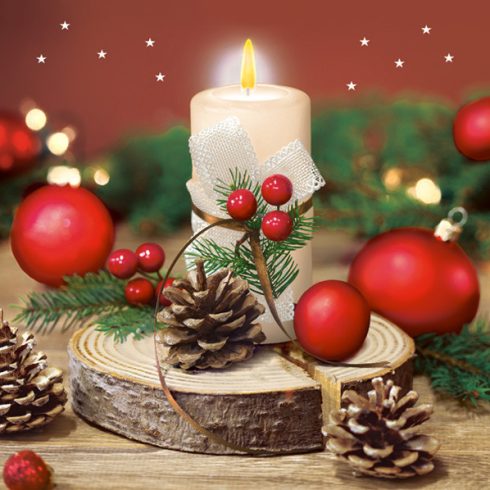 Karácsony Bright Candle szalvéta 20 db-os 33x33 cm