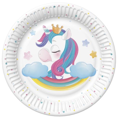 Unikornis Magical papírtányér 8 db-os 18 cm