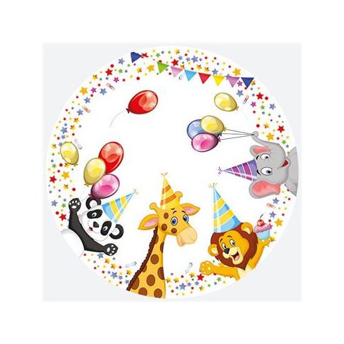 Happy Birthday Star papírtányér 8 db-os 18 cm