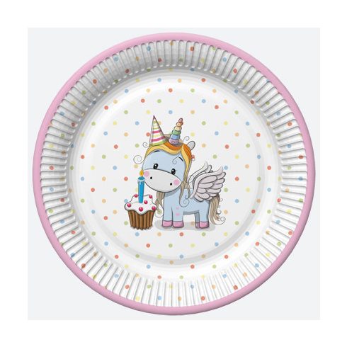 Unikornis Sweet papírtányér 8 db-os 18 cm