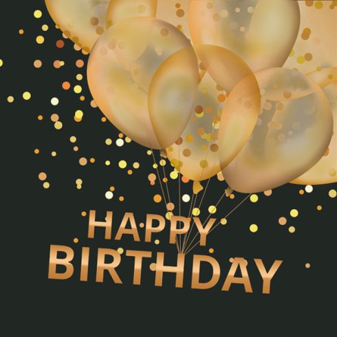 Happy Birthday Black szalvéta 20 db-os 25x25 cm